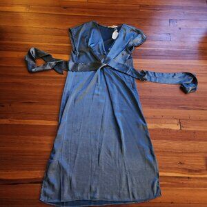 Maternity Blue Satin Dress Size Small